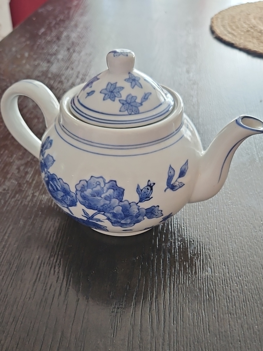 April Cornell Vintage Blue And White Teapot